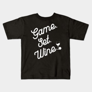 Tennis Funny Game Set Wine Kids T-Shirt